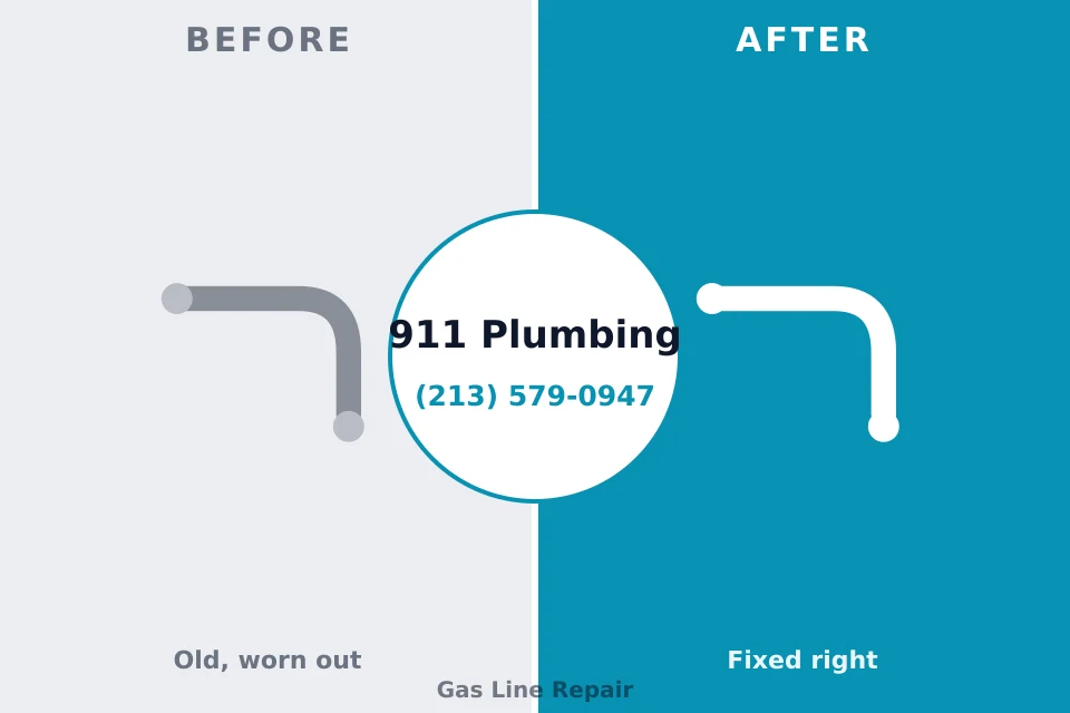 Before and after: plumbing repair Oak Hills, PA